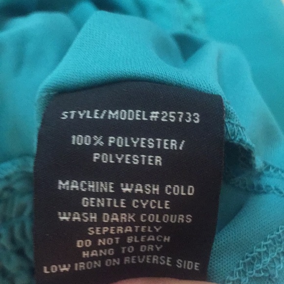 NEVER WORN - Turquoise knee length dress, ruffles - Picture 3 of 4